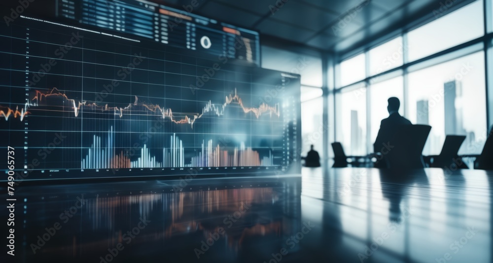 Business analytics in action - A modern office with a focus on data-driven decisions Business analytics in action - A modern office with a focus on data-driven decisions