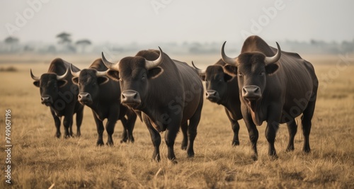  Wild herd of oxen in natural habitat © vivekFx