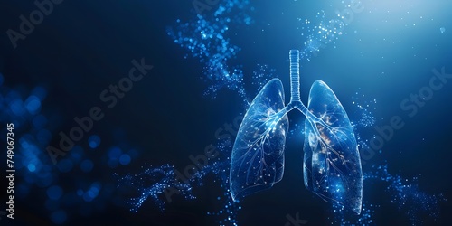 visualization of smoke particles attacking lung