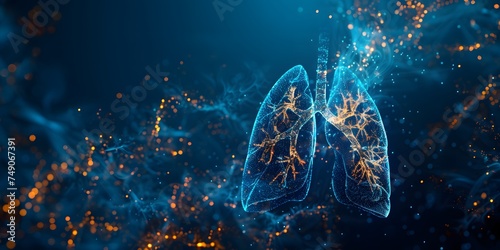 visualization of smoke particles attacking lung photo