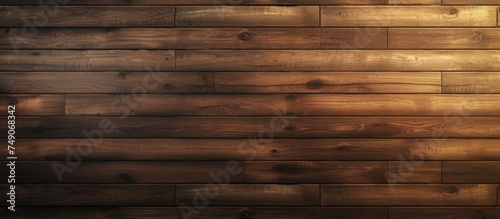 A wooden wall with multiple planks is shown, with a classic clock hanging on it. The clocks hands are moving, indicating the passage of time. photo