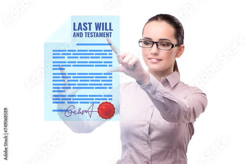 Last will and testament legal concept