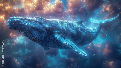 humpback whale in idyllic atmosphere  © Borel
