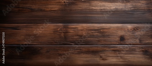 A detailed view of a dark brown wooden wall featuring a vintage clock hanging on it. The intricate wood texture adds depth to the image, highlighting the unique and rustic aesthetic.