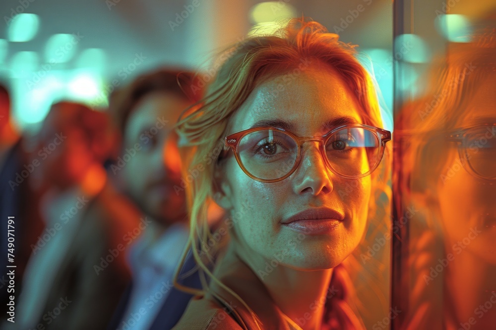 A close-up photo of a woman with a contemplative expression, warm lighting, and urban evening atmosphere; suitable for modern lifestyle themes. A close-up photo of a woman with a contemplative expression, warm lighting, and urban evening atmosphere; suitable for modern lifestyle themes.