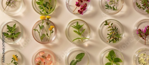 A collection of vibrant flowers is arranged neatly inside a transparent glass vase, showcasing a variety of colors and shapes. The flowers appear fresh and fragrant, adding a touch of nature indoors.