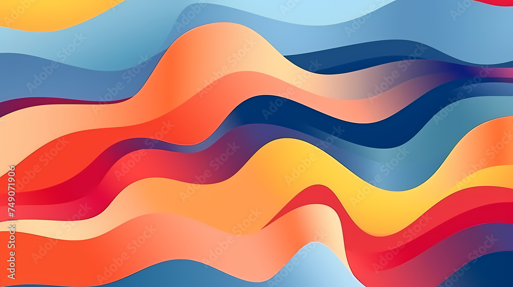 Abstract colorful wavy shapes and dots background