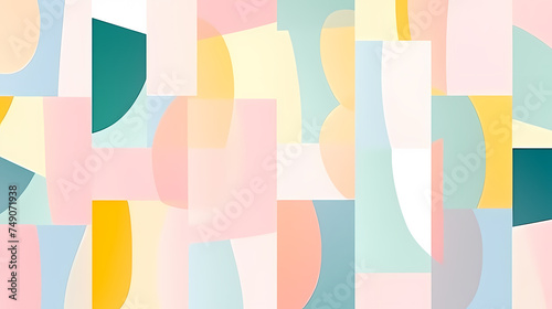 Abstract colorful wavy shapes and dots background photo