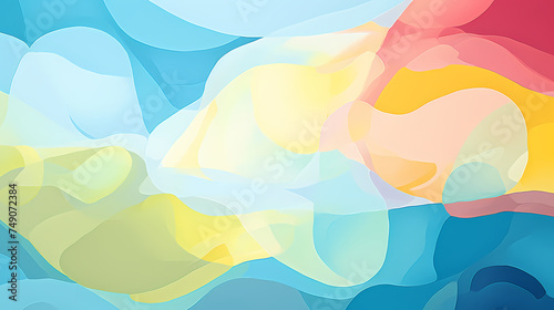 Abstract colorful wavy shapes and dots background