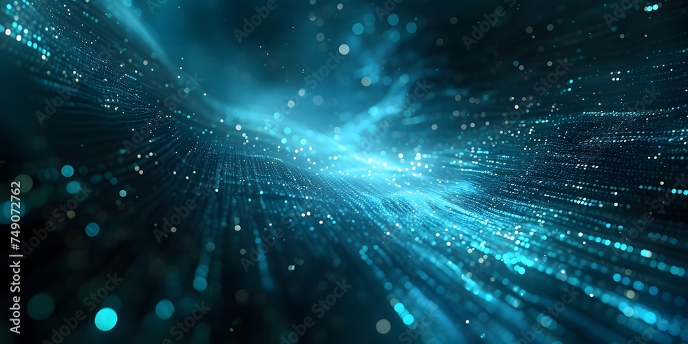 Obraz premium digital realm with abstract visualizing of binary data code