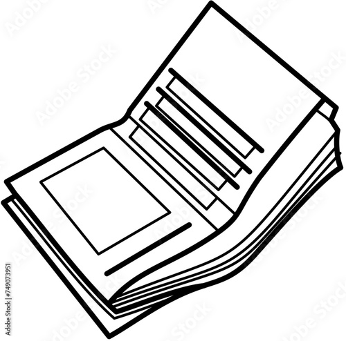 leather wallet, outline