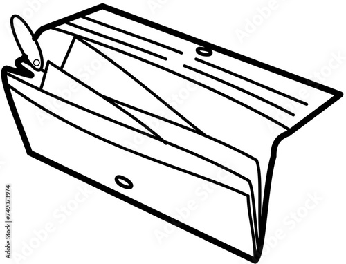 leather wallet, outline