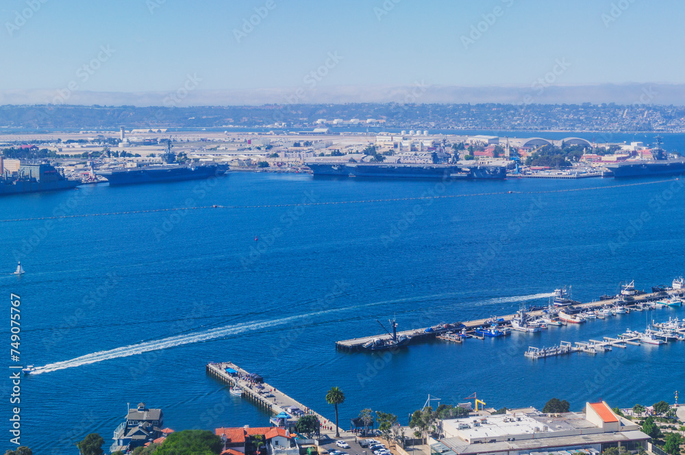 View of port and San Diego Bay
