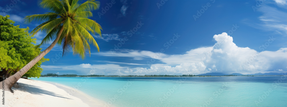 Summer tropical paradise beach background