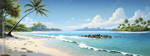 Summer tropical paradise beach background © stock_acc