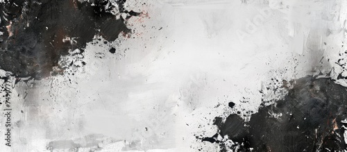 An abstract black and white background showcasing a combination of dust particles and grain textures, creating a vintage and grunge design aesthetic.