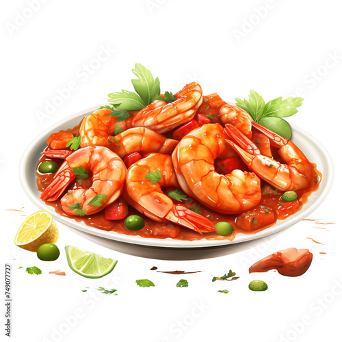 Shrimp creole isolated on transparent background