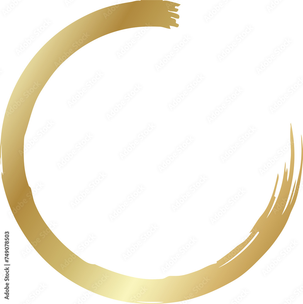 Gold circle line brush set. Element for design Gold circle line brush set. Element for design