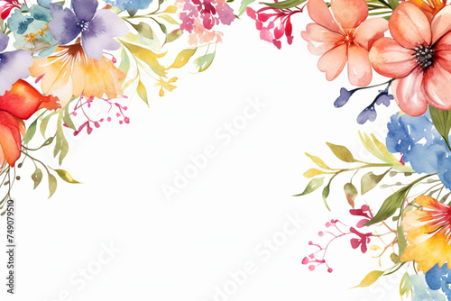 soft watercolor floral frame background