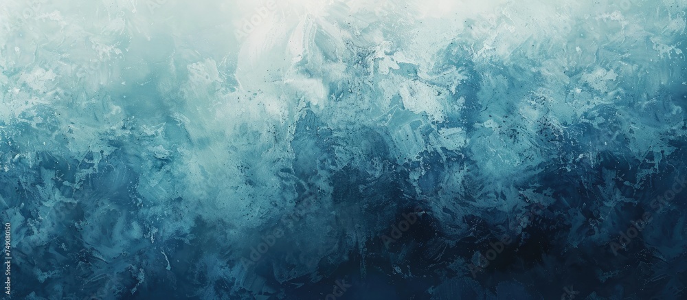This painting depicts waves in the ocean, with shades of blue blending into white. The waves appear dynamic and powerful, capturing the essence of movement and energy in the ocean. This painting depicts waves in the ocean, with shades of blue blending into white. The waves appear dynamic and powerful, capturing the essence of movement and energy in the ocean.