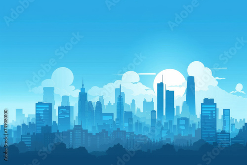 City silhouette or urban background. 
