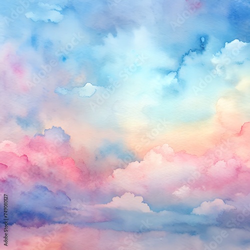 watercolor pastel pink with tranquil sky blue
