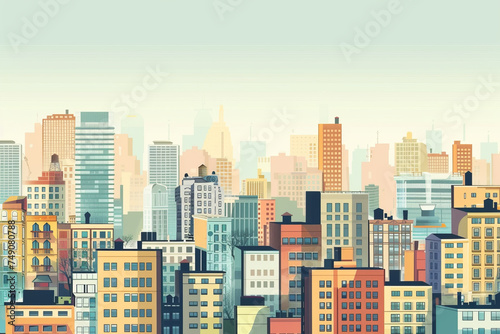 City Building Panorama Vector Illustration with place for text . © imlane