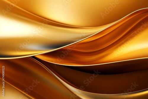 Golden black silk metal draped smoothly, luxurious wave background texture glowing