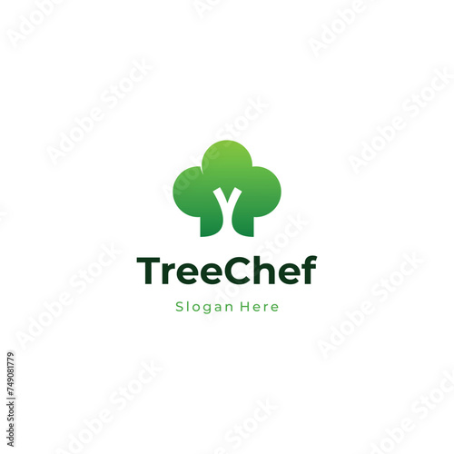 Natural cooking logo, vegan food logo concept