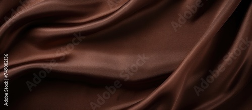 Close up view showcasing the intricate details of a brown fabric texture. The fabric appears soft and has a slightly uneven surface with varying shades of brown.