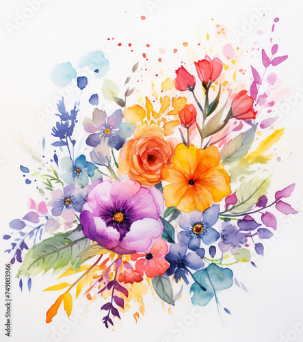 watercolor bouquet of flowers