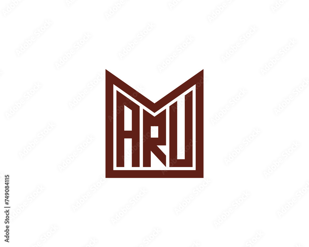 ARU logo design vector template