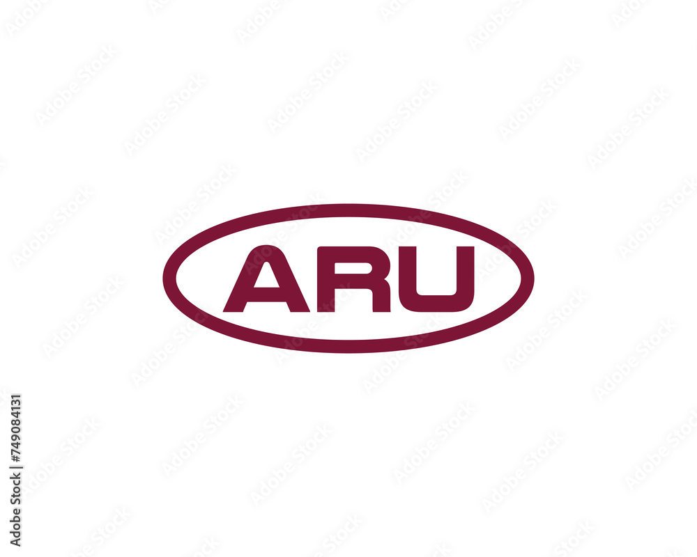 ARU logo design vector template