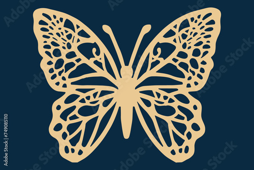 Butterfly silhouette vector for cut file, laser cut file, paper cut file