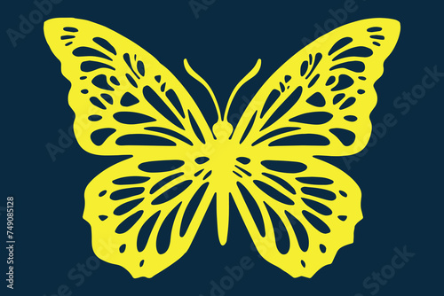 Butterfly silhouette vector for cut file, laser cut file, paper cut file