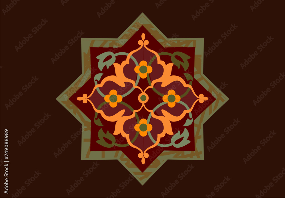 Very beautiful, exclusive Islamic floral motifs