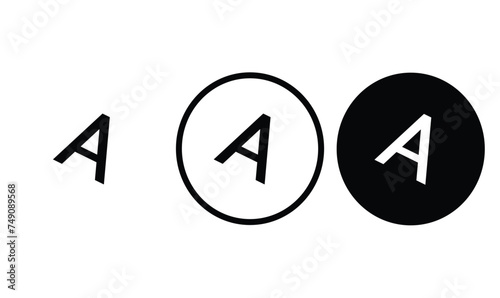 icon WordArt black outline for web site design 
and mobile dark mode apps 
Vector illustration on a white background