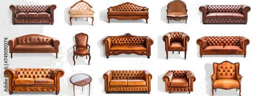 Assortment of Different Types of Couches and Chairs Generative AI photo