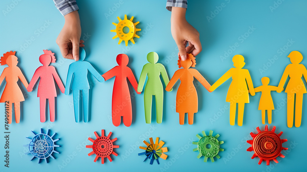 Multicultural Blue Diverse multiracial and multicultural group of people isolated on blue ...