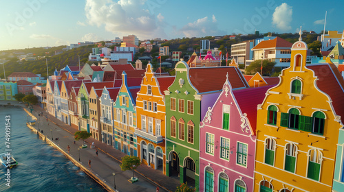 colorful building in Willemstad Curacao photo
