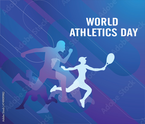 Vector World athletics day and national sport day illustration