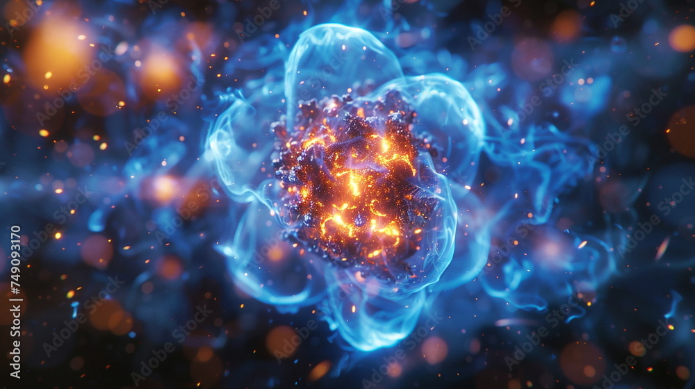 Galaxy in Deep Space, nebula with fire Galaxy in Deep Space, nebula with fire