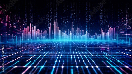 Abstract data flowing technology check pattern background