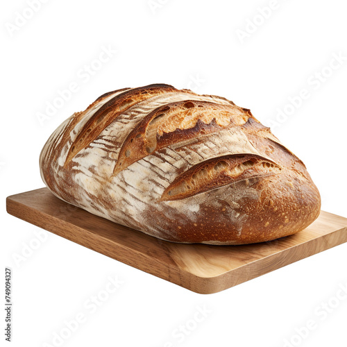 Sourdough bread isolated on transparent background