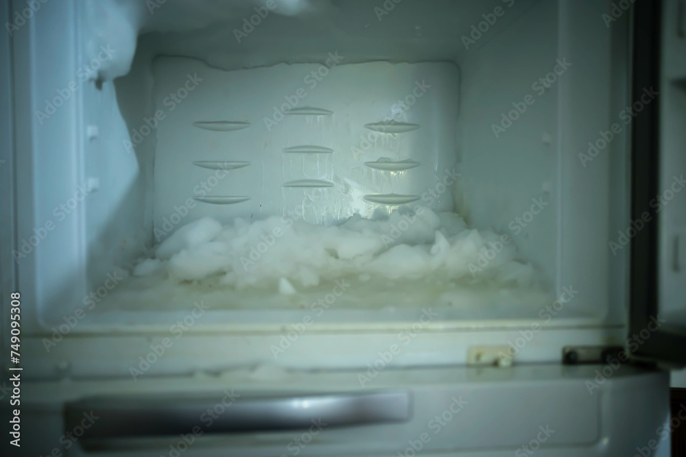Frost accumulated in freezer.