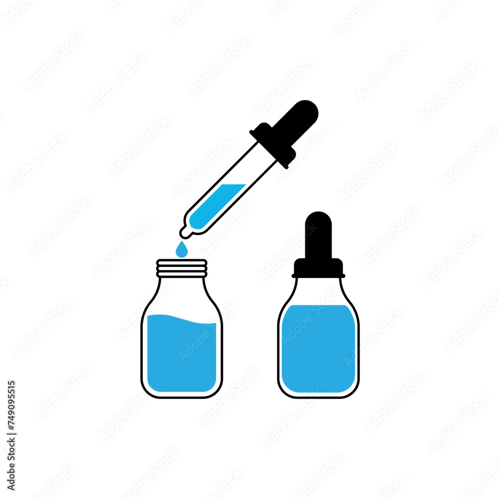 Essential oil bottle icon, Dropper bottle icon - Vector Essential oil bottle icon, Dropper bottle icon - Vector