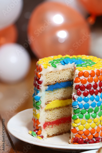 Eating a Rainbow Birthday Cake