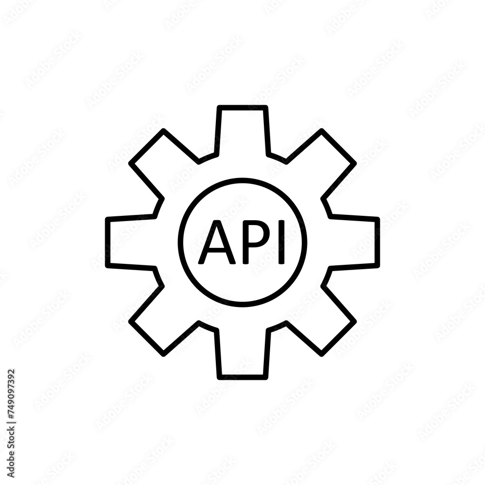api setting vector icon liner illustration on white background..eps