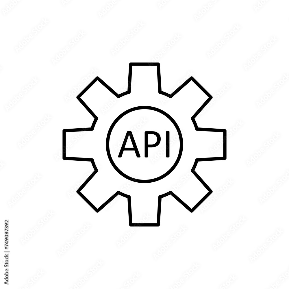 api setting vector icon liner illustration on white background..eps api setting vector icon liner illustration on white background..eps
