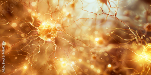 3D Rendering of Nerve Cell or Neuron Cells